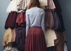 close-up-woman-front-clothing-piles